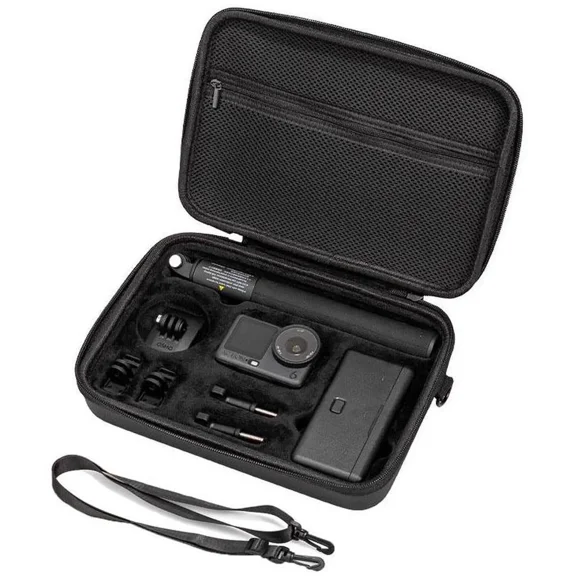 Large Carrying Case for DJI Osmo Action 5 Pro/4/3 and Accessories,Surface Waterproof Camera Case,Portable Travel Case with Detachable Strap,Black