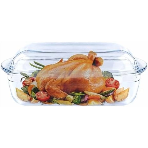 Large Casserole Dish With Lid - 4.7qt Glass Baking Dishes For Oven - Clear oval Glass Casserole Dish - Cookware For Cooking, Baking, Serving$$Home Decor, Kitchen, & Other