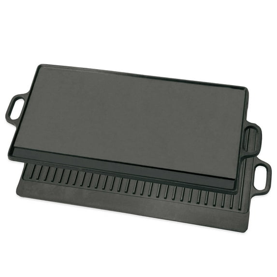 Large Cast Iron Double Side Reversible Grill Griddle Stovetop - BBQ