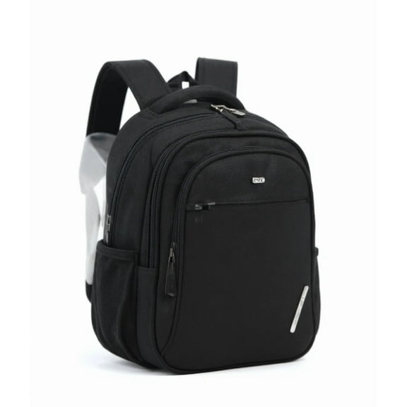 Large Casual Backpack with Multi-Compartments – Black with White/Green/Blue/Orange Accent – 20×14×6 in