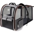thumbnail image 1 of Expandable Foldable Pet Backpack for Medium Cats Fits up to 18 lbs Travel Hiking Carrier, Grey, 1 of 9