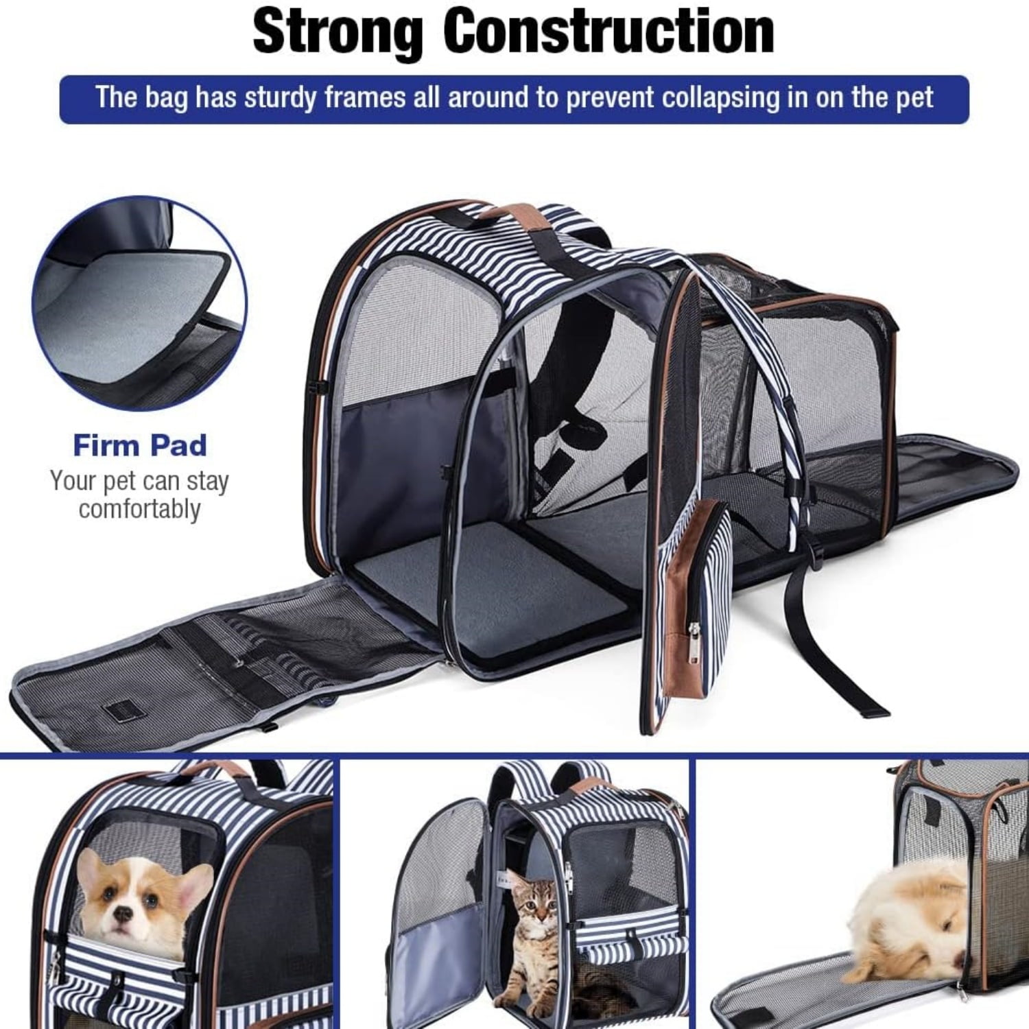 Large Cat Backpack Carrier Expandable Pet Carrier Backpack for Small Dogs Medium Cats Fit Up to 18 Lbs, Dog Carrier Backpack,Puppy Backpack Carrier