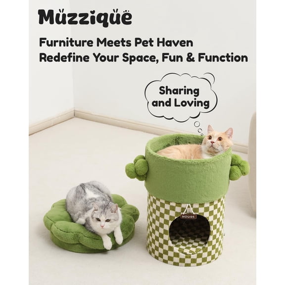 Large Cat Bed with Storage Compartment and Dual-Use Design