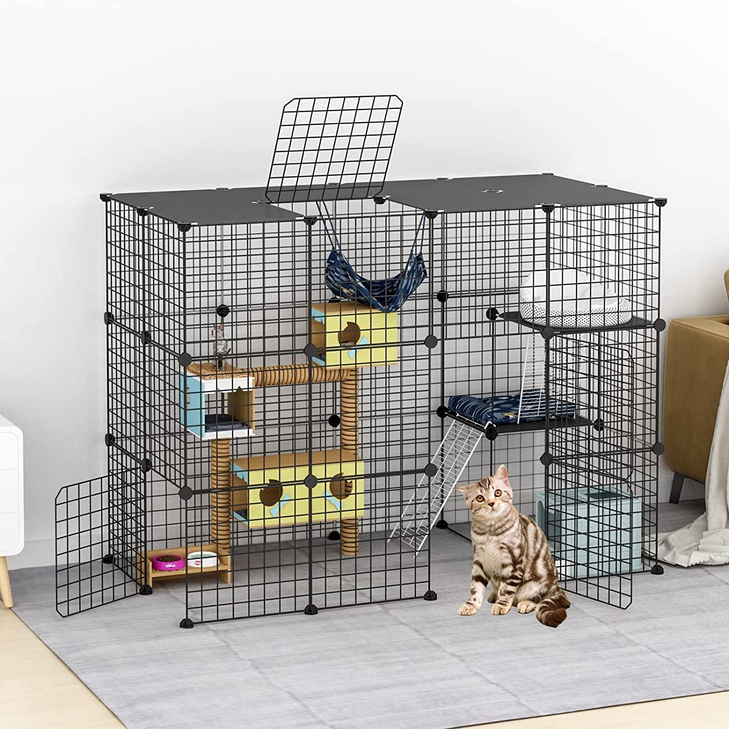 YITAHOME Indoor Cat Cage Tier Kitten Cage House Outdoor Cat