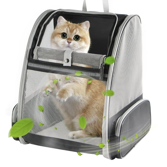 Large Cat Carrier Backpack, Pet Backpack Carrier for Small Dog Up to 16 Pounds, Breathable Vented Design Backpack for Travelling and Hiking Outdoor, Airline Approved