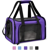 Large Cat Carriers Dog Carrier Pet Carrier for Large Cats Dogs Puppies up to 25Lbs, Big Dog Carrier Soft Sided, Collapsible Travel Puppy Carrier - Large - Purple