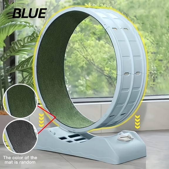 [Large Cat Exercise Wheel] 33" Large Carpeted Cat Exercise Wheel - Durable Plastic Indoor Treadmill for Cats