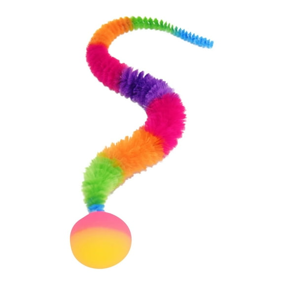 Large Cat Jumping Bouncy Ball, Caterpillar Teaser Wand Accessory, High Elastic Interactive Pet Toy for Indoor Cats, Boredom Relief Cat Play Toy for Chasing Pouncing B