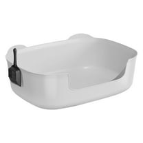 Large Cat Litter Box, 16x12x6 Inch Open Top Tray with Low Entry for Indoor Cats & Kittens, Durable Litter Pan for Rabbits and Small Pets, Easy-Clean Pet Toilet Supplies