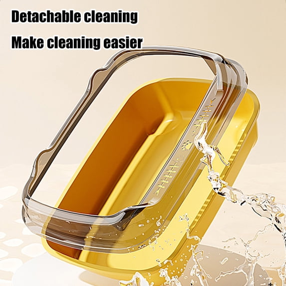 Large Cat Litter Box Anti Spill Leak Proof High Sides Indoor Pet Supplies for Cats Dogs Washable Durable without Scoop