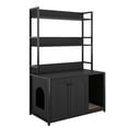 thumbnail image 1 of Large Cat Litter Box Enclosure Sturdy Cat Washroom Furniture With Multi Layered Shelf Storage Wooden Cat House, 1 of 6