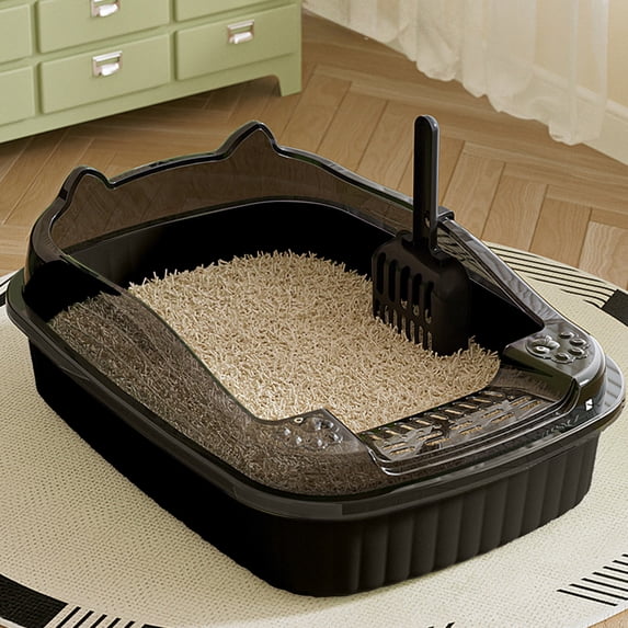 Large Cat Litter Box-High-Sided Enclosure with Scooper, Anti-Litter Scatter Design