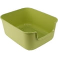 thumbnail image 1 of Large Cat Litter Box with High Sides,Cat Boxes for Indoor Cats,Cat Litter Pan for Kitty,Litter Box with Low Entry,Easy to Clean,Anti-Splashing (Green), 1 of 6