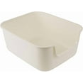 thumbnail image 1 of Large  Litter Box with High Sides, Boxes for Indoor Cats, Litter Pan for Kitty,Litter Box with Low Entry,Easy to Clean,Anti-Splashing (White), 1 of 7