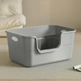 thumbnail image 1 of Large Cat Litter Box with High Sides,Low Entry Cat Litter Pan Tray Kitty Litter Box for Indoor Big & Senior Cats,Anti-Splashing Waterproof Cat Toilet,Tool-Free Assembly,Easy to Clean (Grey), 1 of 8