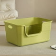 thumbnail image 1 of Large Cat Litter Box with High Sides,Low Entry Cat Litter Pan Tray Kitty Litter Box for Indoor Big & Senior Cats,Anti-Splashing Waterproof Cat Toilet,Tool-Free Assembly,Easy to Clean (Green), 1 of 7
