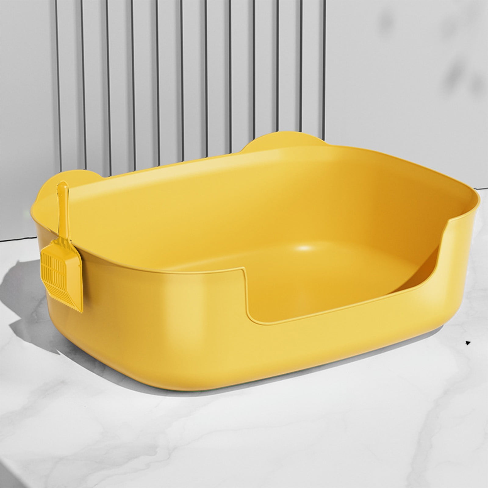 Large Cat Litter Box, Spill-Proof and Semi-Closed Design, Easy to Clean Pet Toilet with Removable Lid, Odor Control, Scratch Proof, Suitable for Large Cats, Kittens, Senior Cats, Indoor Use
