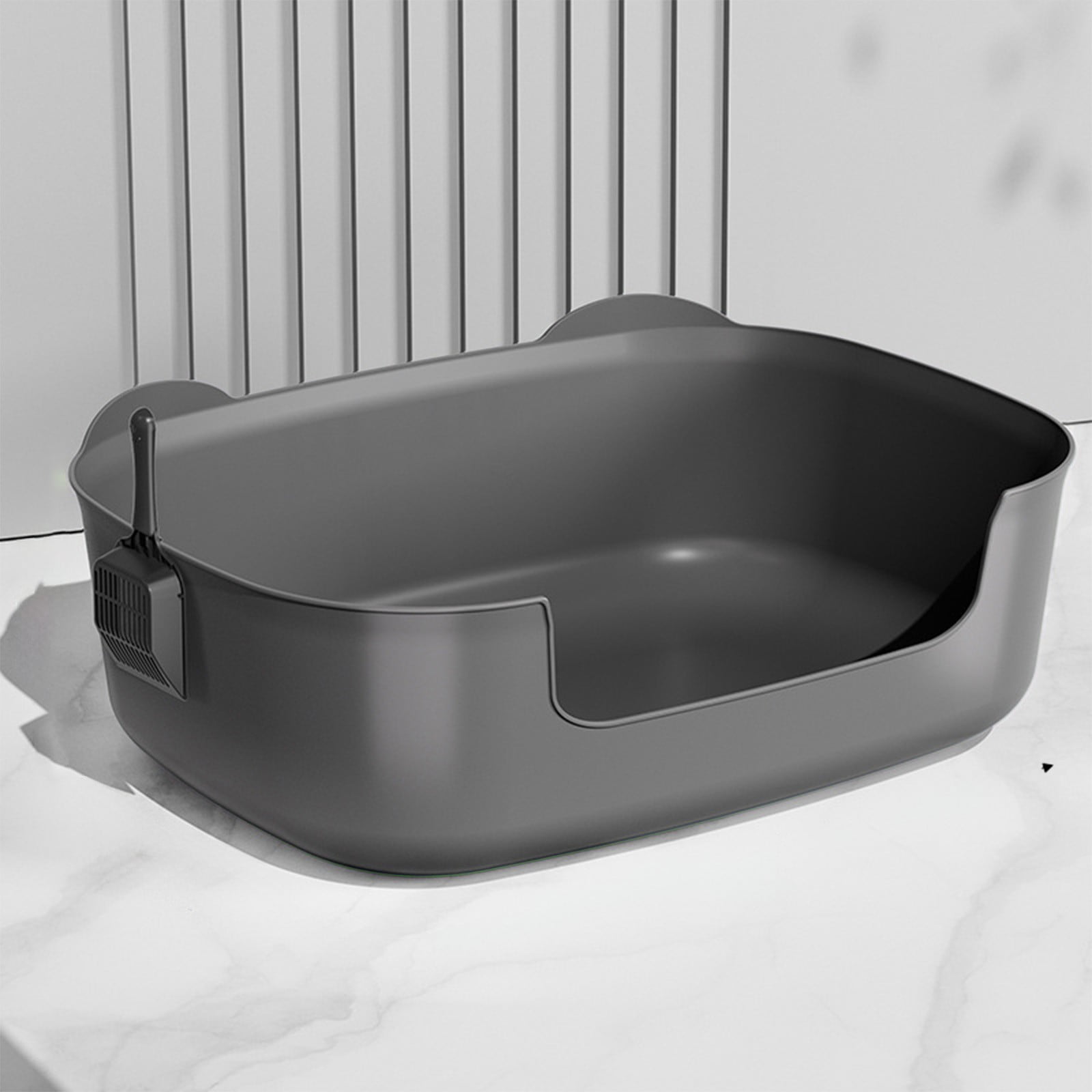 Large Cat Litter Box, Spill-Proof and Semi-Closed Design, Easy to Clean Pet Toilet with Removable Lid, Odor Control, Scratch Proof, Suitable for Large Cats, Kittens, Senior Cats, Indoor Use