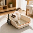 thumbnail image 1 of Large Cat Litter Box, Top Entry Cat Litter Box, Cat Litter Pan with Cat Scooper, Senior Cat Litter Boxes, Detachable Easy Clean, Cat Necessities 19.29x13.78x5.12 Inch (White), 1 of 6