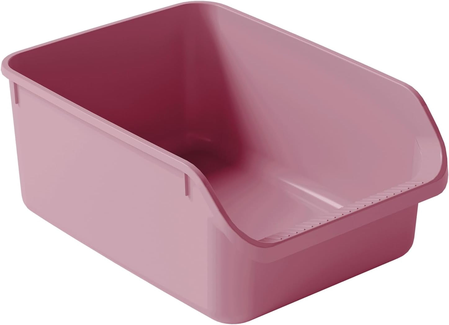 Large Cat Litter Box with High Sides,Cat Boxes for Indoor Cats,Cat Litter Pan for Kitty,Litter Box with Low Entry,Easy to Clean,Anti-Splashing(Pink)