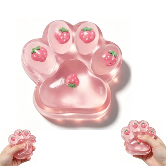 Large Cat Paw Taba Squishies Squeeze Toys 5-inch Cute Squishies Sensory Stress Relief Fidget Toys for Party Favors Sensory Anxiety Toys for Adults (Pink)