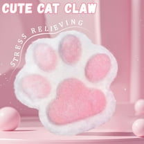 Large Cat Paw Taba Squishy Toys, 5.5 Inch Furry Pink Cute Fufu Squishy Sensory Stress Relief Fidget Toys for Party Favors Sensory Anxiety Toys for Adults (Plush Pink)