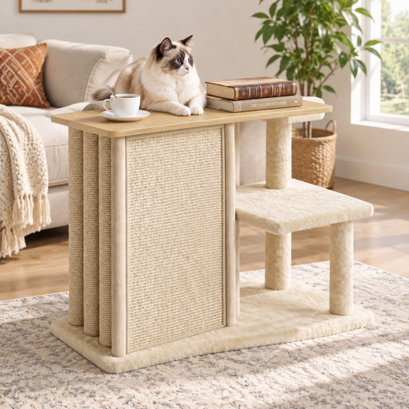 Large Cat Scratcher Side Table For Couch Protector End