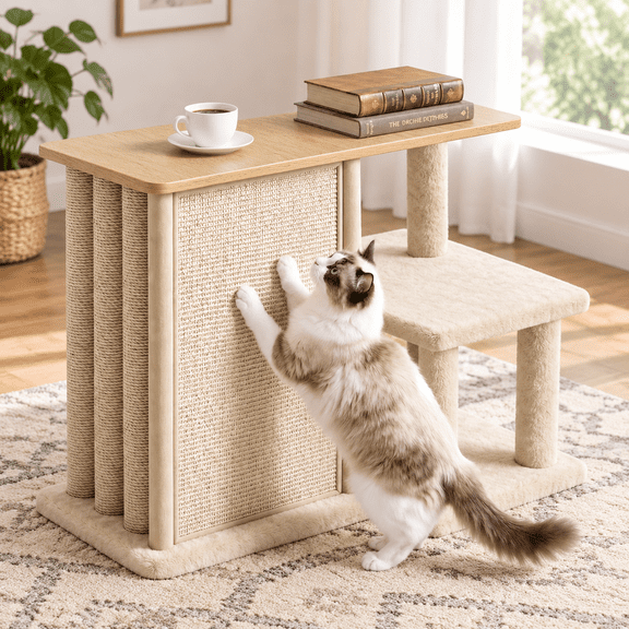 Large Cat Scratcher Side Table For Couch Protector End