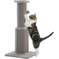 thumbnail image 1 of Large Cat Scratching Post 32” Tall Scratching Post for Indoor Cats Adults Ultimate Scratch Post with Woven Sisal, Large Base and Removable Dangling Ball- Grey, 1 of 5