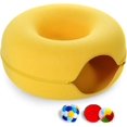 thumbnail image 1 of Large Cat Tunnel Bed for Indoor Cats with 3 Toys, Scratch Resistant Donut Cat Bed, Up to 30 Lbs (L 24x24x11, Yellow), 1 of 11