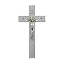Large Catholic Camtry Gray Wood Wall Crucifix, 11", for Home, Office, Over Door