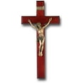 thumbnail image 1 of Large Catholic Dark Cherry Wood Wall Crucifix, 12", for Home, Office, Over Door, 1 of 6
