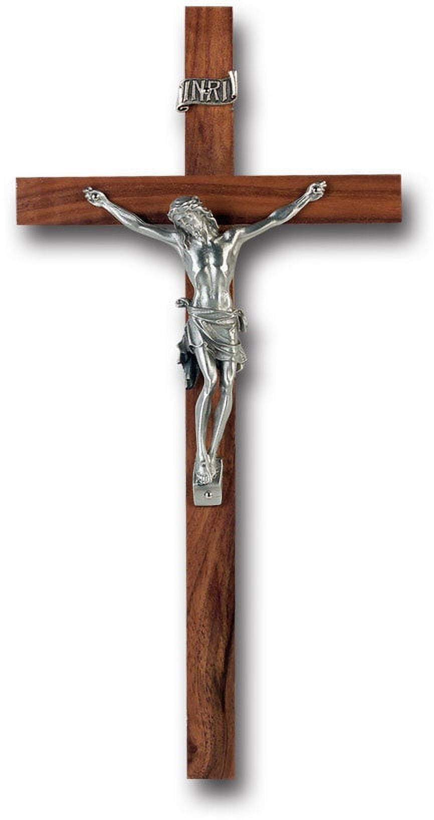 Walnut Wood Wall Crucifix, 12