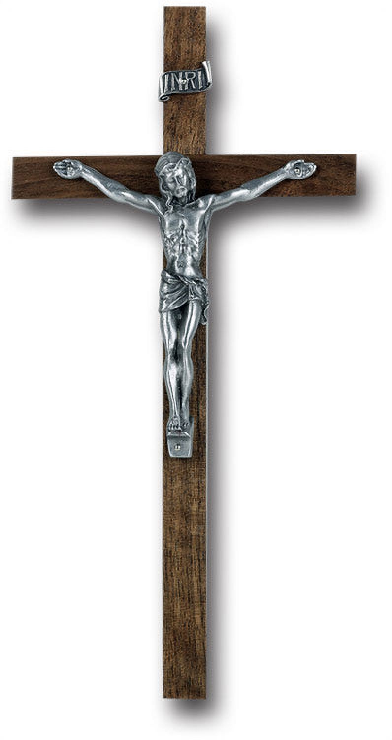 Walnut Wood Wall Crucifix, 12