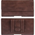 thumbnail image 1 of Large Cell Phone Holster PU Leather Pouch Belt Clip Case Holder for Motorola Moto G Power 5G 2024 G 2025 G Play 2023 G Stylus 5G 2022, Galaxy A05 A16 A14 A13 A03s A42 S25 Ultra,  (Brown, XL), 1 of 7