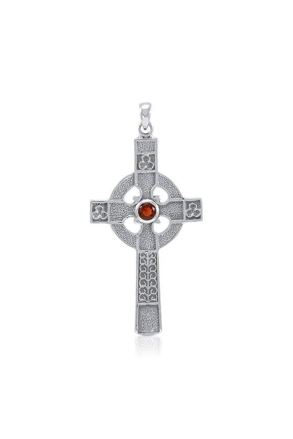 Large Celtic Cross Medieval Pendant 925 Sterling Silver Fine Religious Jewelry