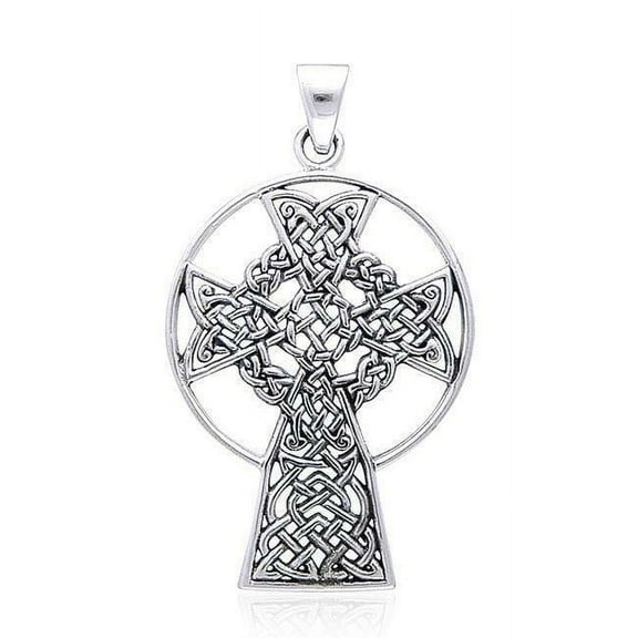 Large Celtic St. Andrews Cross Pendant 925 Sterling Silver Religious Jewelry