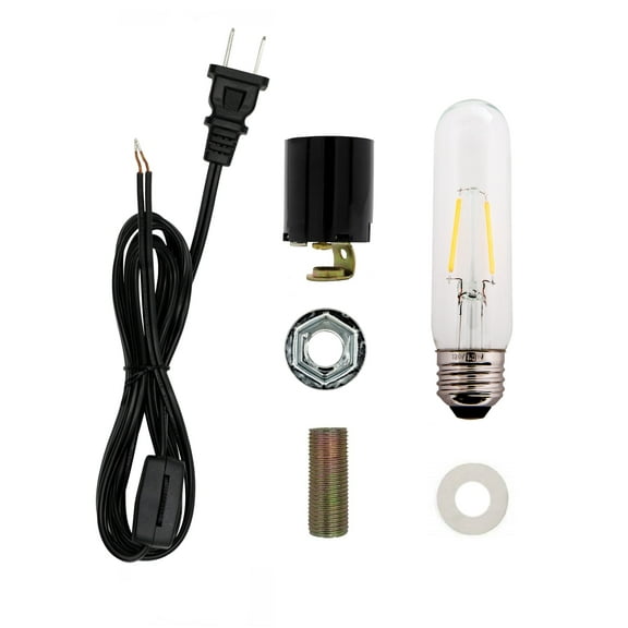 Large Ceramic Christmas Tree Wiring Kit with 1.5 watt LED Bulb, Standard (Edison) Base Socket, Great for Lighting Large Size Objects