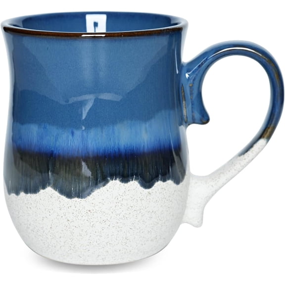 Large Ceramic Coffee Mug, 20 Oz, Big Tea Cup for Office and Home, Dishwasher and Microwave Safe(20 Oz, Deep Blue)