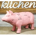 thumbnail image 1 of Large Ceramic Rustic Country Farmhouse Pink Pig Pork Butcher Chart Figurine, 1 of 11