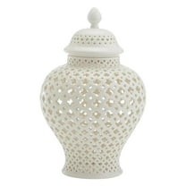 Large Ceramic Ginger Jar Porcelain Ginger Jar Carved Lattice with Lid Accessories Universal Tank Arrangement Living Room Decor ,