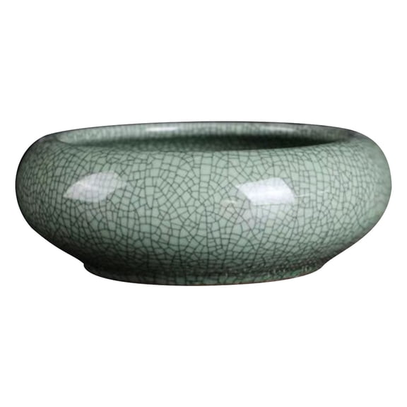 Large Ceramic Hydroponic Planter - Hole-Free Water Lily Bowl (10" Round Copper-Toned Base, Indoor/Outdoor Decor, Low-Maintenance Plant Gift)