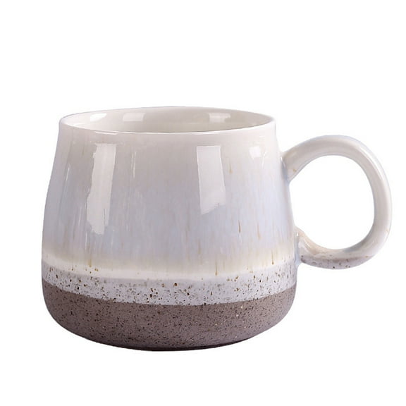 Ceramic large latte coffee cup set of 2 for latte, cappuccino, 400ml dishwasher and microwave safe.