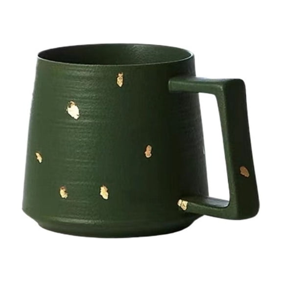 Large Ceramic Mug with Handle Golden Polka Dots Coffee Mug Home Commercial Use Drinking Cup