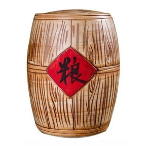 Large Ceramic Rice Container, Ceramic Rice Cylinder Grain Dispenser with Lid for Kitchen home