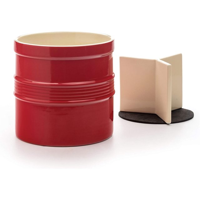 Large Ceramic Utensil Holder, Kitchen Tool Crock Includes Removable