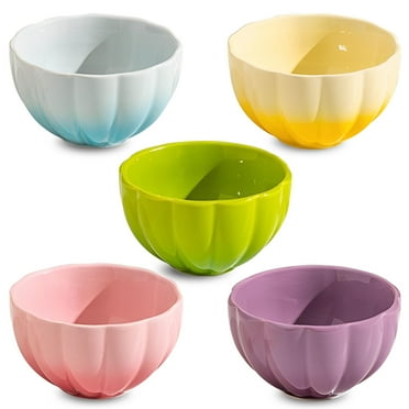 Large Cereal Bowls Set, Soup Bowls Microwave Safe, Rice Bowls, Breakfast Bowls, Ceramic Cereal Bowls-Multi-Set of 5
