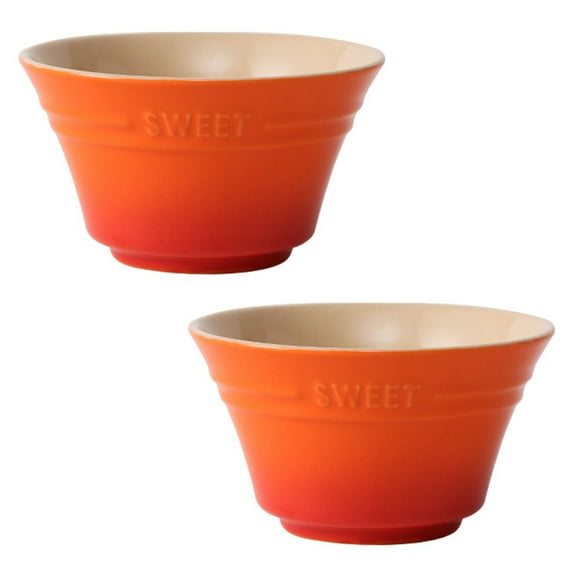 Large Cereal Bowls Set, Soup Bowls Microwave Safe, Rice Bowls, Breakfast Bowls, Ceramic Cereal Bowls-Orange-Set of 2