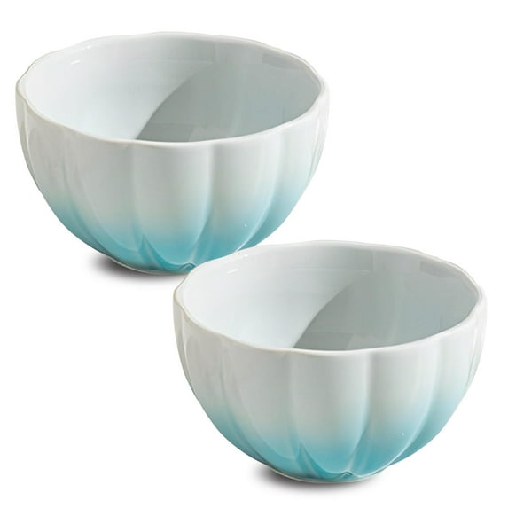 Large Cereal Bowls Set, Soup Bowls Microwave Safe, Rice Bowls, Breakfast Bowls, Ceramic Cereal Bowls-blue-Set of 2