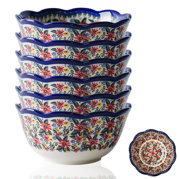 Large Cereal Bowls Set, Soup Bowls Microwave Safe, Rice Bowls, Breakfast Bowls, Ceramic Cereal Bowls-chrysanthemum,Set of 6